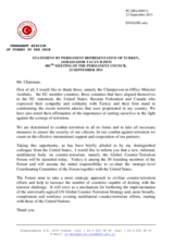 Statement by the Delegation of the United States on the terrorist attack in Turkey on 20 September 2011