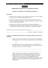 Certificate of compliance for Tender No. 4/2011
