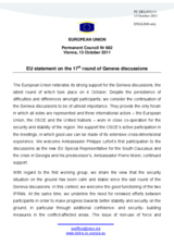 Statement by the Polish Presidency of the Council of the European Union on the 17th round of the Geneva Discussions on Security and Stability in the South Caucasus, held in Geneva, Switzerland, on 4 October 2011
