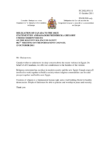 Statement by the Delegation of Canada on recent violent events in Egypt