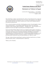 Statement by the Delegation of the United States on recent violent events in Egypt: