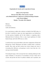 Address by Paul Fritch, Director of the Office of the OSCE Secretary General