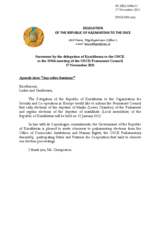 Statement by the Delegation of Kazakhstan on the parliamentary elections in Kazakhstan, to be held on 15 January 2012