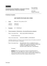 Diario de la 660ª Sesión plenaria del Foro de Cooperación en materia de Seguridad  