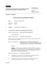 Journal de la 661ère séance plénière du Forum