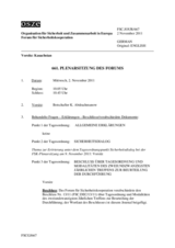 Journal der 661. Plenarsitzung des Forums