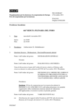 Giornale della 661a Seduta plenaria del Foro di cooperazione per la sicurezza