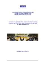 FSC Chairperson's Progress Report, Efforts to Support Implementation of United Nations Security Council Resolution 1540 (2004) in the OSCE Region