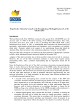 Report to the Ministerial Council on the Strenghtening of the Legal Framework of the OSCE in 2011