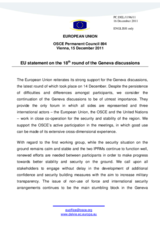 Statement by the Polish Presidency of the Council of the European Union on the Eighteenth round of the Geneva Discussions on Security and Stability in the South Caucasus, held in Geneva, Switzerland, on 14 December 2011