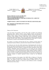 Statement by the Delegation of Canada, also on behalf of a group of participating states, on the situation in Belarus