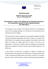 Statement by the Polish Presidency of the Council of the European Union in response to the address by the Secretary General of the Cooperation Council of Turkic Speaking States, H.E. Mr. Halil Akinci