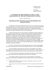 Statement by the Polish Presidency of the Council of the European Union on the tolerance and non-discrimination in the Russian Federation