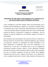 Déclaration de l’UE relative à des questions sur la tolérance et la non-discrimination dans la Fédération de Russie