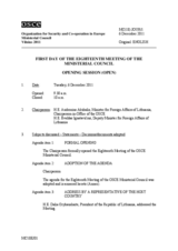 Journal of the First Day of the 18th Meeting of the Ministerial Council