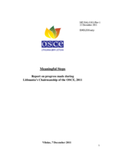 Report on Progress made during Lithuania's Chairmanship of the OSCE, 2011