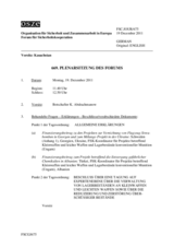 Journal der 669. Plenarsitzung des Forums