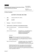 Giornale della 666a Seduta plenaria del Foro di cooperazione per la sicurezza