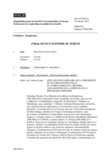 Journal de la 670ème séance plénière du Forum