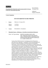 Journal der 670. Plenarsitzung des Forums