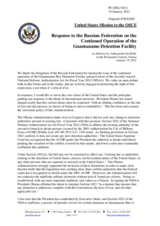 Statement by the Delegation of the United States in response to the statement by the Delegation of the Russian Federation on the continued operation of the Guantanamo Bay detention facility
