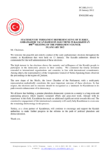 Statement by the Delegation of Turkey on the parliamentary elections in Kazakhstan, held on 15 January 2012