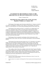 Statement by the Danish Presidency of the Council of the European Union on the recent incident in the security zone of the Transdniestrian conflict