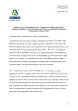 Address by OSCE Chairperson-in-Office Eamon Gilmore, to the US Helsinki Commission, Washington DC, 8 February 2012