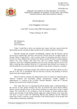 Statement by the Delegation of Georgia on the recent developments in South Ossetia