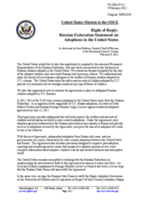 Statement by the Delegation of the United States in response to the statement by the Polish Presidency of the Council of the European Union on the treatment of children from the Russian Federation adopted in the United States of America