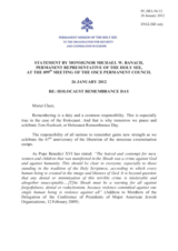 Statement by the Delegation of the Holy See on the International Holocaust Remembrance Day on 27 January 2012