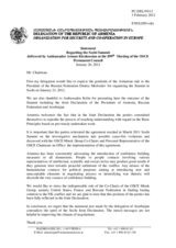 Statement by the Delegation of Armenia on the meeting of the Presidents of Armenia, Azerbaijan and the Russian Federation in Sochi, Russian Federation, on 23 January 2012