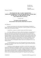 Statement by the Delegation of Belarus in response to statements by the Danish Presidency of the Council of the EU and by the Delegation of the United States on the human rights and fundamental freedoms in Belarus