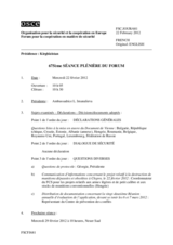 Journal de la 675ème séance plénière du Forum