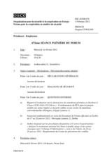 Journal de la 672ème séance plénière du Forum