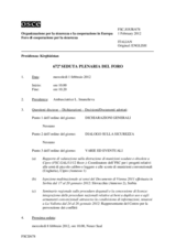 Giornale della 672a Seduta plenaria del Foro di cooperazione per la sicurezza