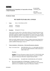 Diario de la 902ª Sesión plenaria del Consejo Permanente 