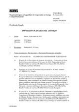 Diario de la 899ª Sesión plenaria del Consejo Permanente 