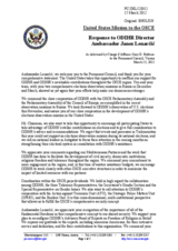 Statement by the Delegation of the United States in response to the report by the Director of the Office for Democratic Institutions and Human Rights, Ambassador Janez Lenarčič