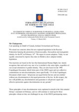 Statement by the Delegation of Norway, also on behalf of Canada, Iceland and Switzerland, on the tolerance and non-discrimination in the Russian Federation and Moldova
