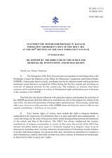 Statement by the Delegation of the Holy See in response to the report by the Director of the Office for Democratic Institutions and Human Rights, Ambassador Janez Lenarčič