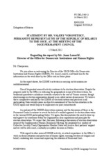 Statement by the Delegation of Belarus in response to the report by the Director of the Office for Democratic Institutions and Human Rights, Ambassador Janez Lenarčič
