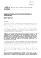 Statement by the Delegation of Latvia in response to the statement by the Delegation of the Russian Federation on the gathering of Latvian legionnaires in Riga, held on 16 March 2012