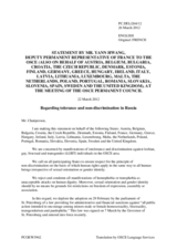 Statement by the Delegation of France, also on behalf of a group of Delegations, on the tolerance and non-discrimination in the Russian Federation and Moldova