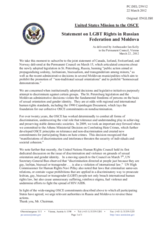 Statement by the Delegation of the United States on the tolerance and non-discrimination in the Russian Federation and Moldova
