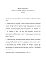 Press Communiqué of the Co-Chairs of the Geneva Discussions