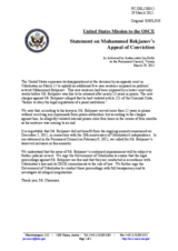 Statement by the Delegation of the United States on the case of the journalist Mr. M. Bekjanov in Uzbekistan