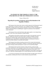 Statement by the Danish Presidency of the Council of the EU on the tolerance and non-discrimination in Moldova