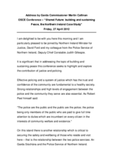 Address by Garda Commissioner Martin Callinan