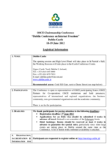 Dublin Conference on Internet Freedom: Logistical Information 